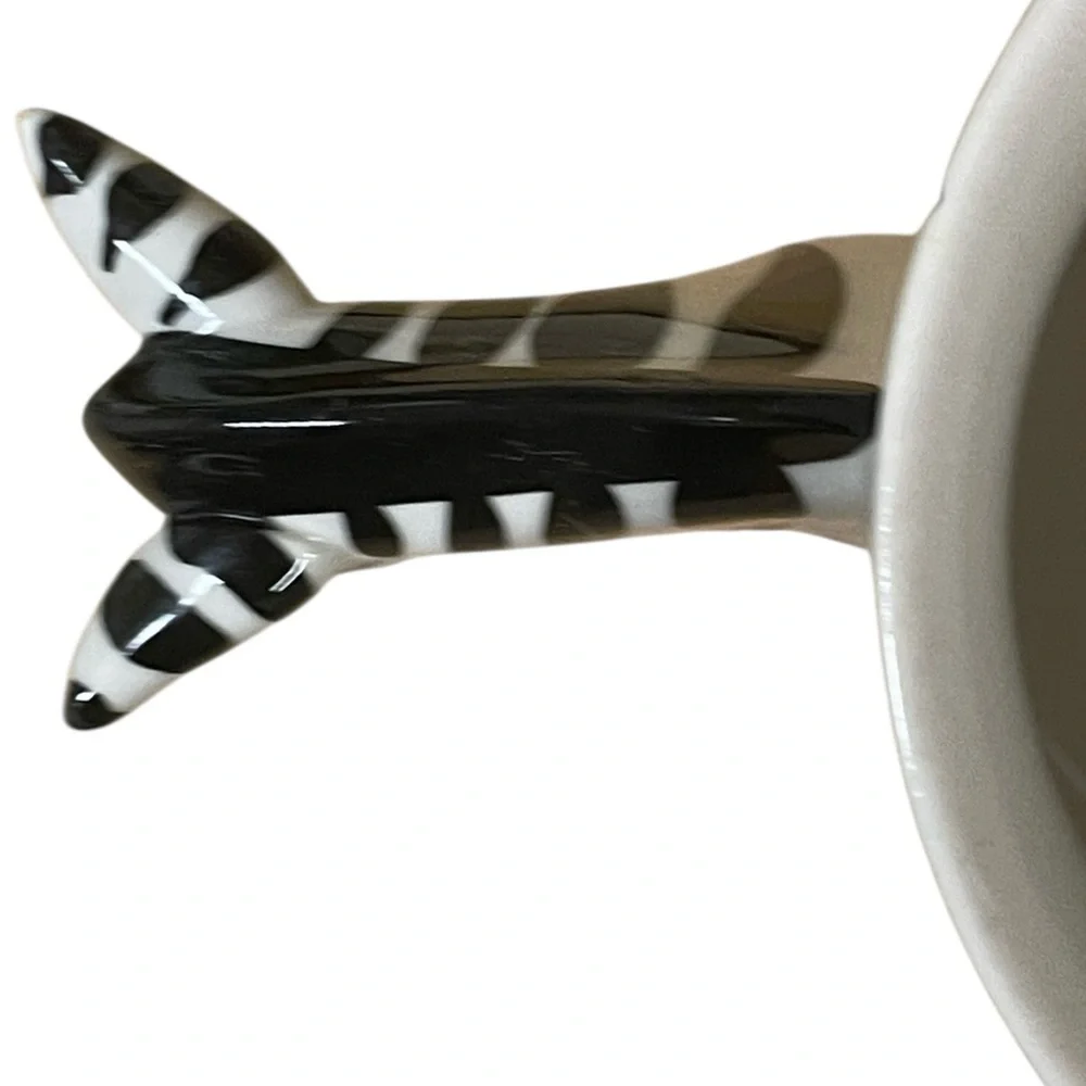 PIER 1 IMPORTS Zebra hand painted ceramic Mugs stoneware